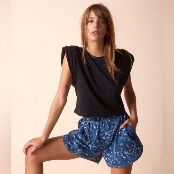 St. Roche Echo Black Crop Top with shoulder pads M NWT - Picture 1 of 5